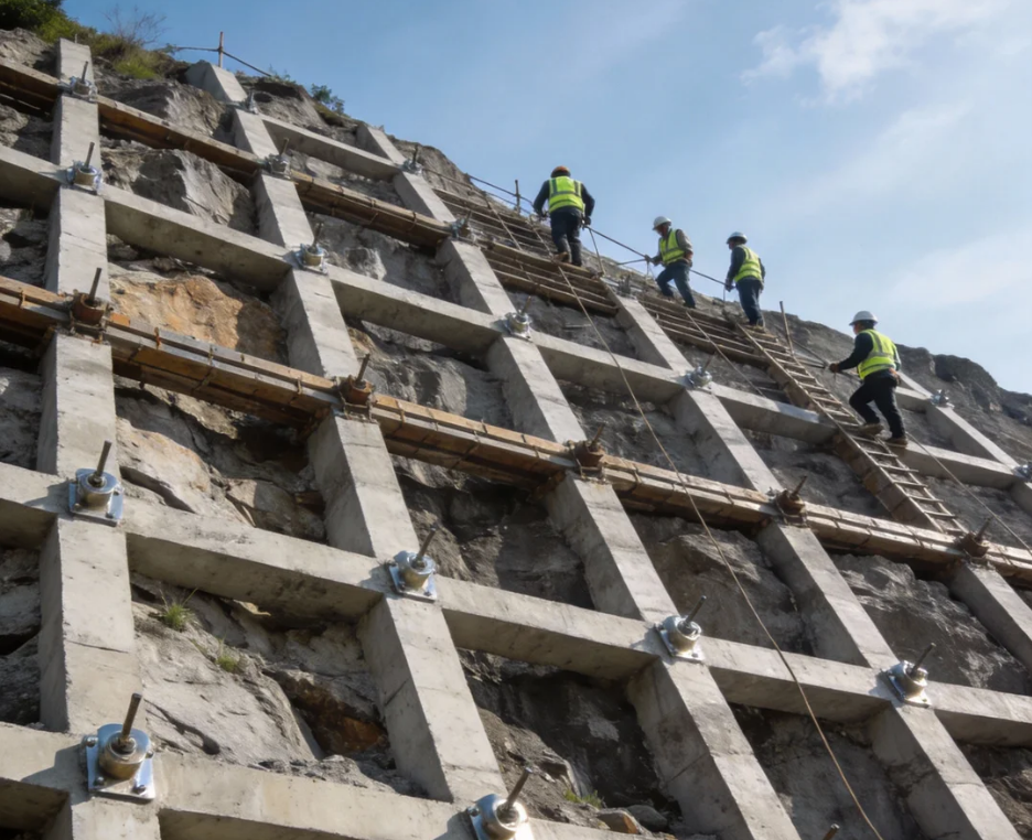 深圳市华筑天下建筑工程有限公司成功完成大亚湾核电站锚杆、格子梁、腰梁项目