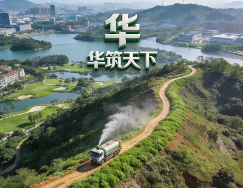 华筑天下承建东莞松山湖_绿化喷播工程_边坡生态修复施工